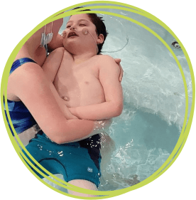 Alex and his mum enjoying time in the jacuzzi